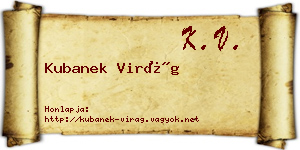 Kubanek Virág névjegykártya