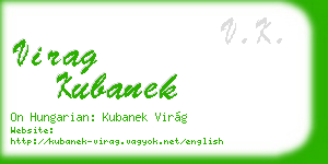 virag kubanek business card